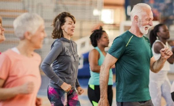 Older people dancing