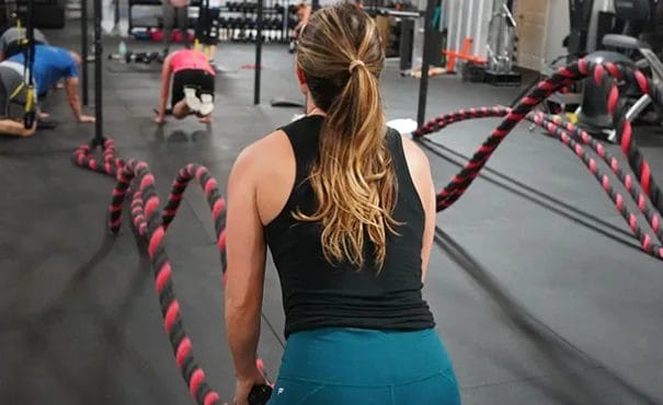 Woman on interval training